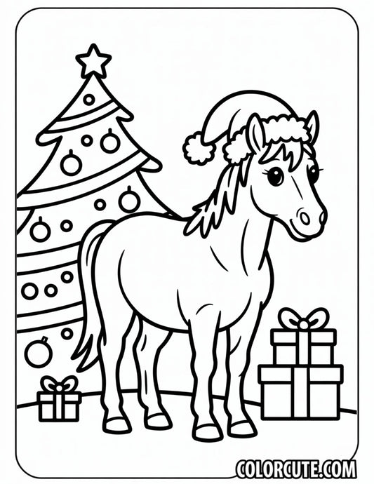 Christmas Horse Coloring Pages | Free PDF Printables
