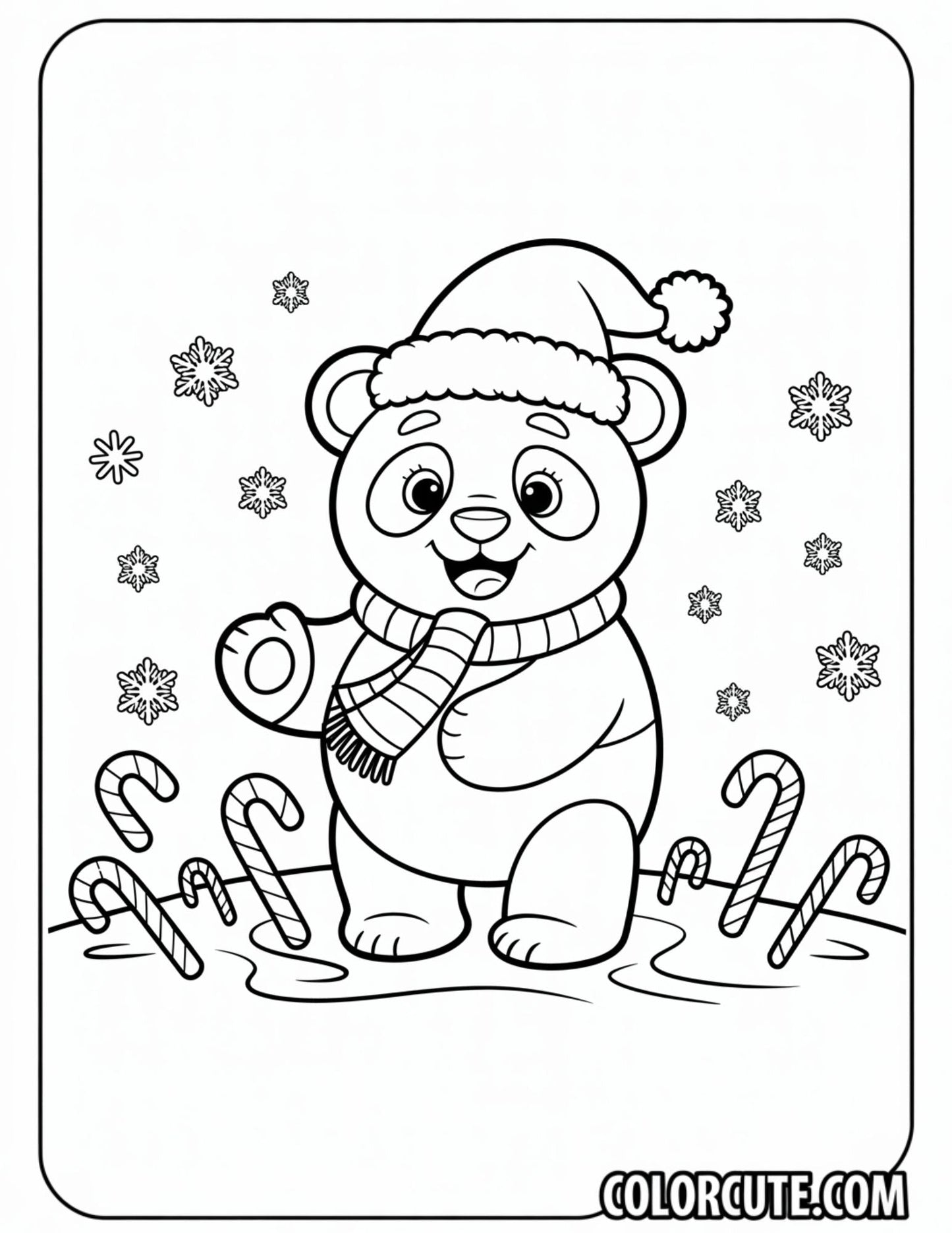 Christmas Panda Coloring Pages | Free PDF Printables