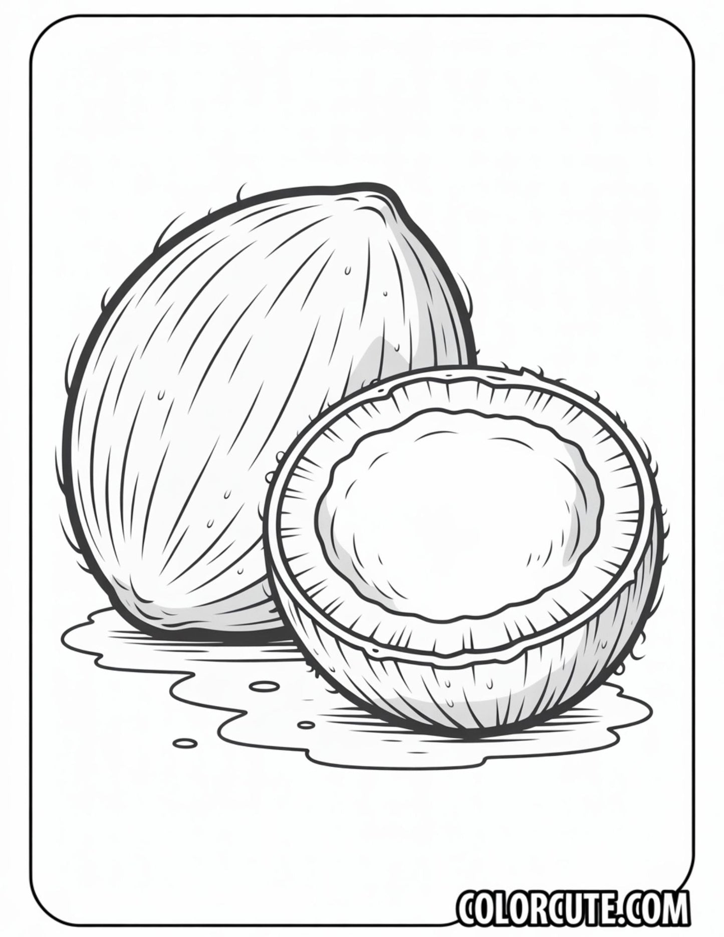 Coconut Coloring Page | Free PDF Printables