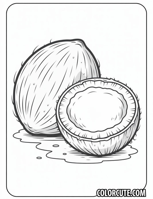 Coconut Coloring Page | Free PDF Printables
