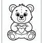 Cute Valentine Bear Coloring Pages | Free PDF Printables