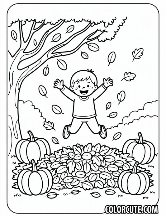 Fall Preschool Coloring Page | Free PDF Printables