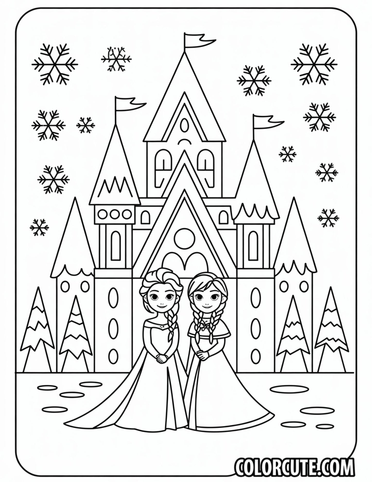 Frozen Castle Coloring Pages | Free PDF Printables