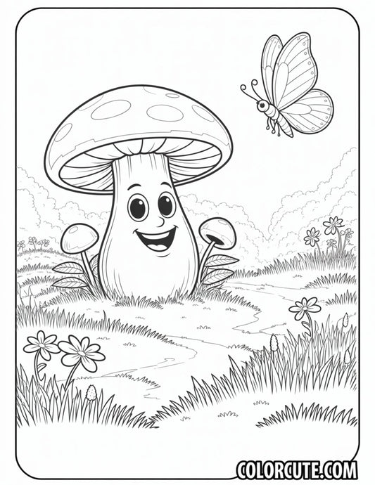 Funny Mushroom Coloring Pages | Free PDF Printables