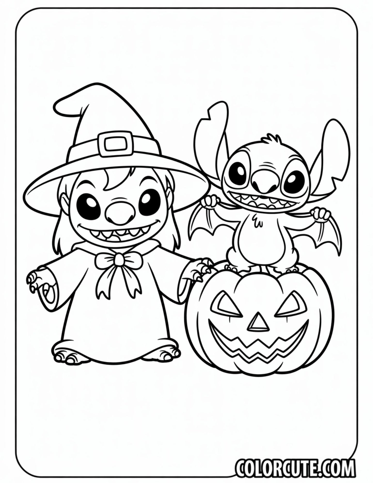 Halloween Lilo and Stitch Coloring Pages | Free PDF Printables