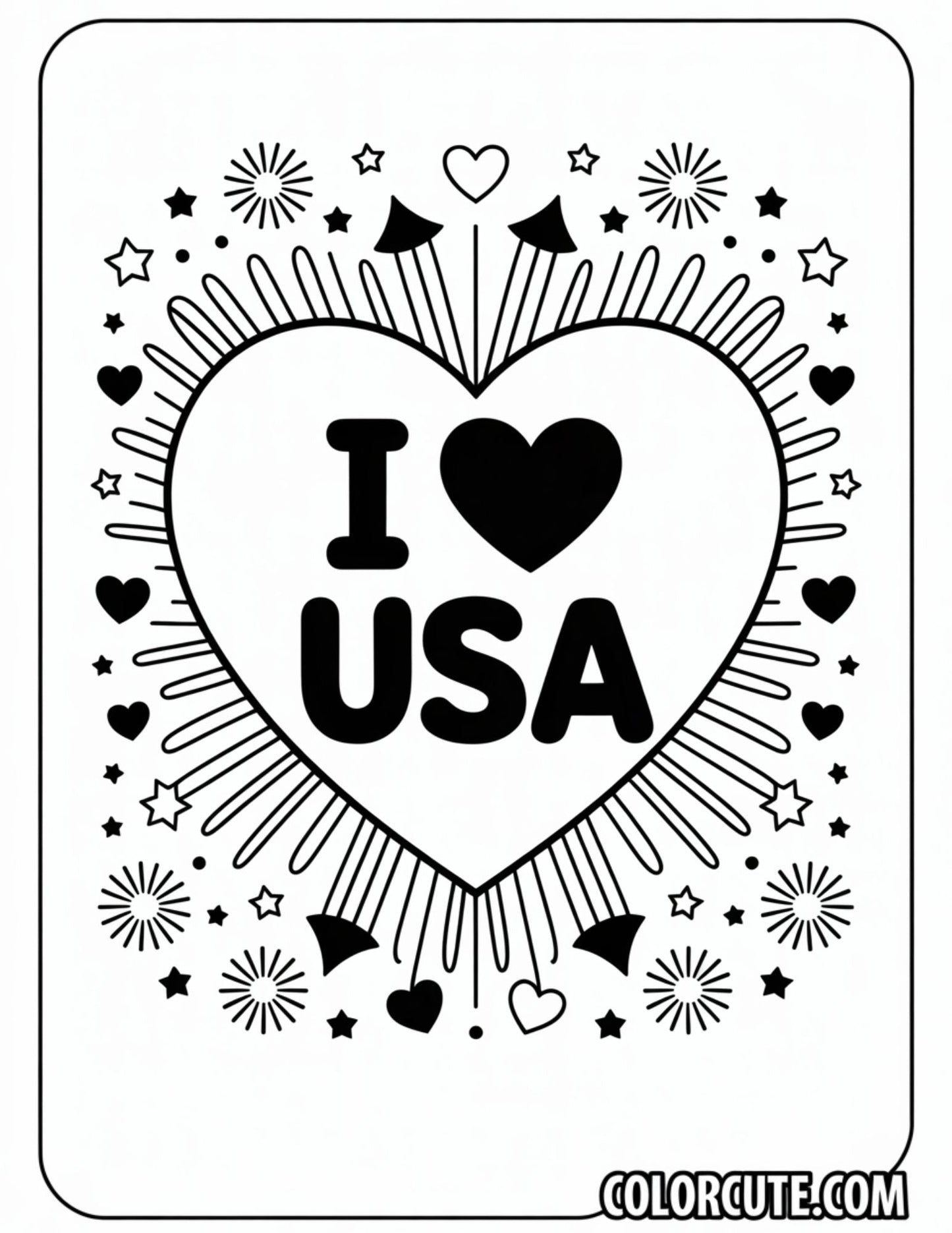 I Love USA Coloring Pages | Free PDF Printables