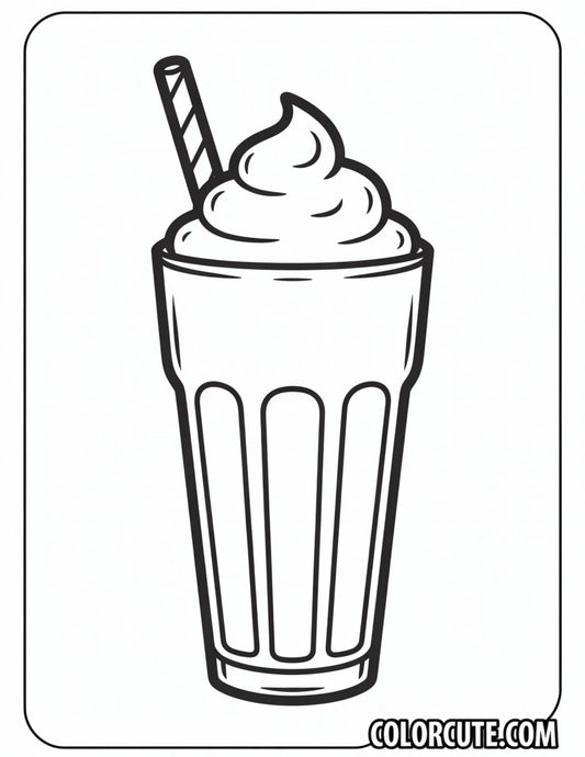 Milkshake Coloring Page | Free PDF Printables