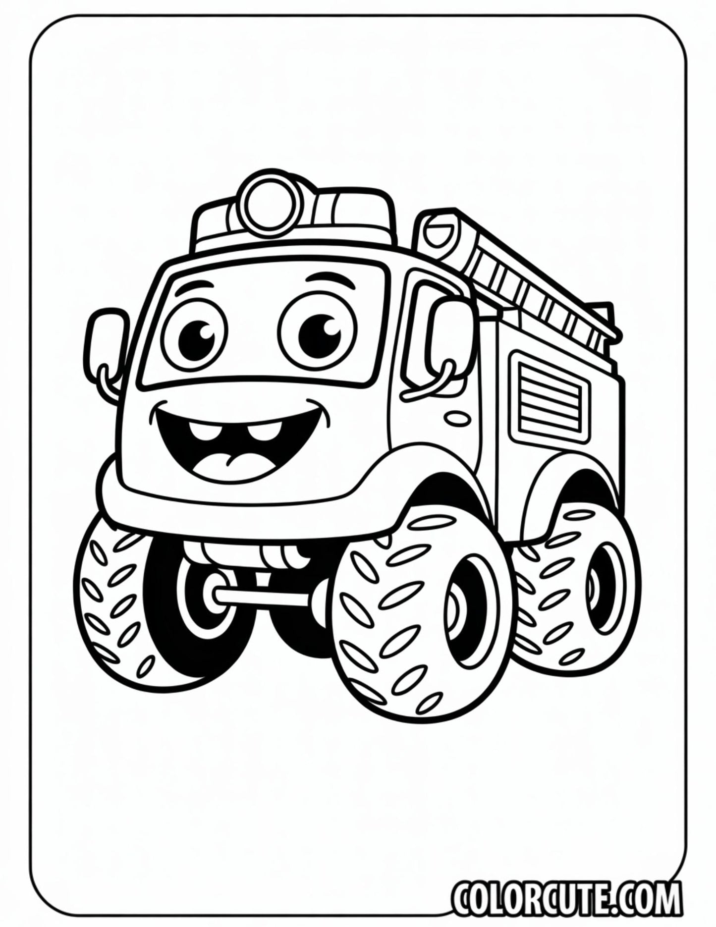 Monster Fire Truck Coloring Pages | Free PDF Printables