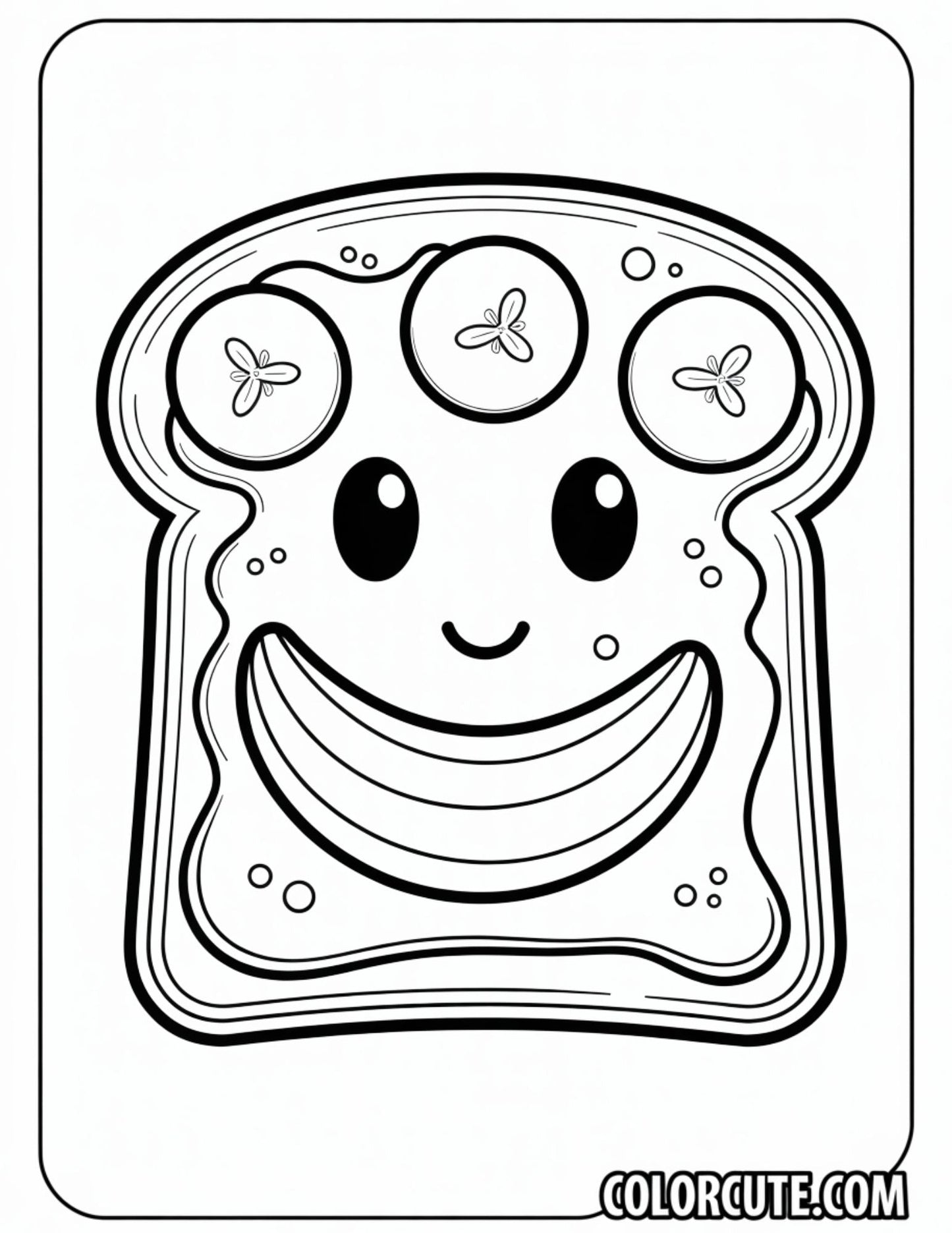 Peanut Butter Banana Coloring | Free PDF Printables