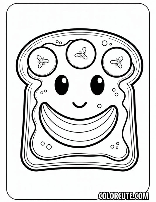 Peanut Butter Banana Coloring | Free PDF Printables