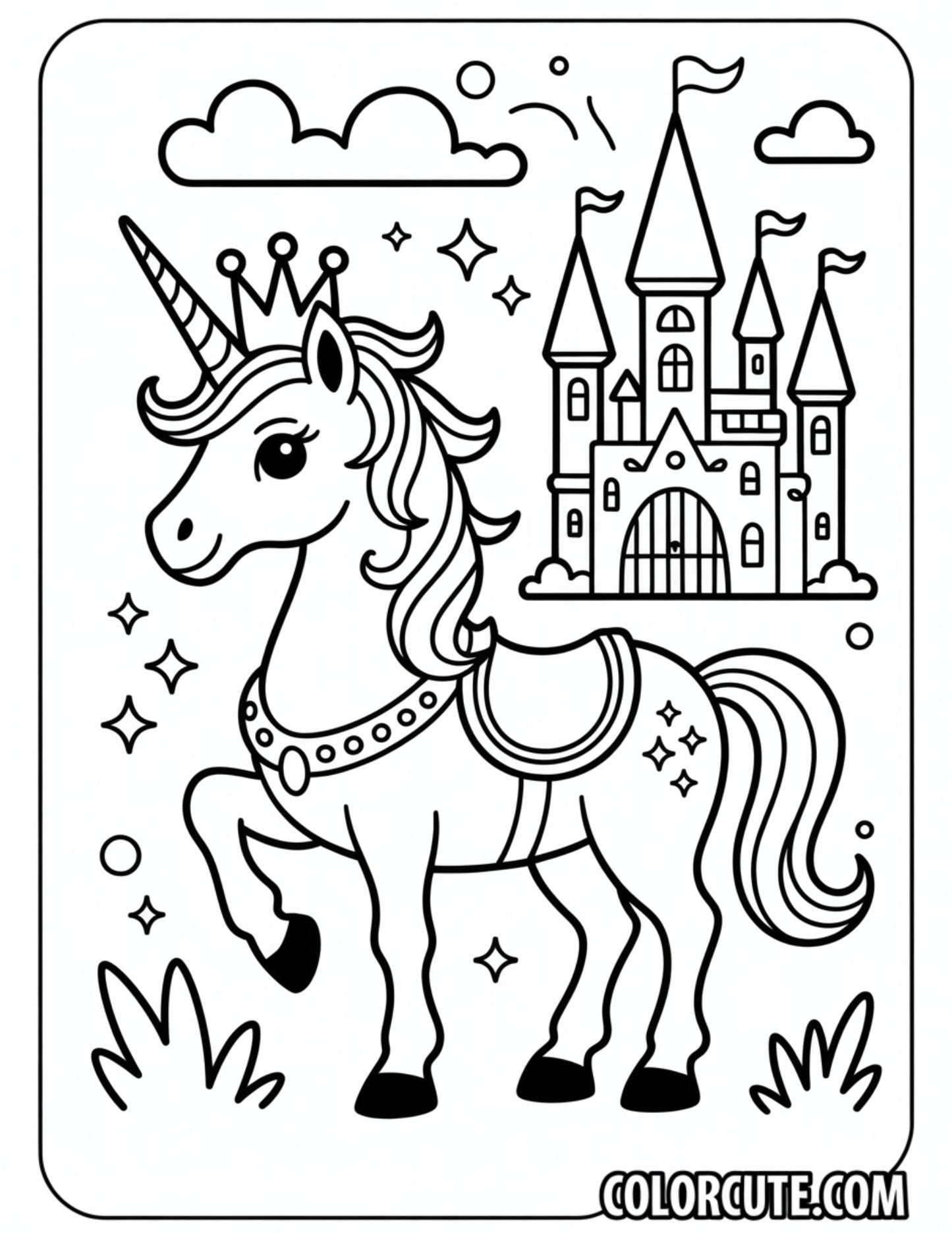 Princess Unicorn Coloring Pages | Free PDF Printables