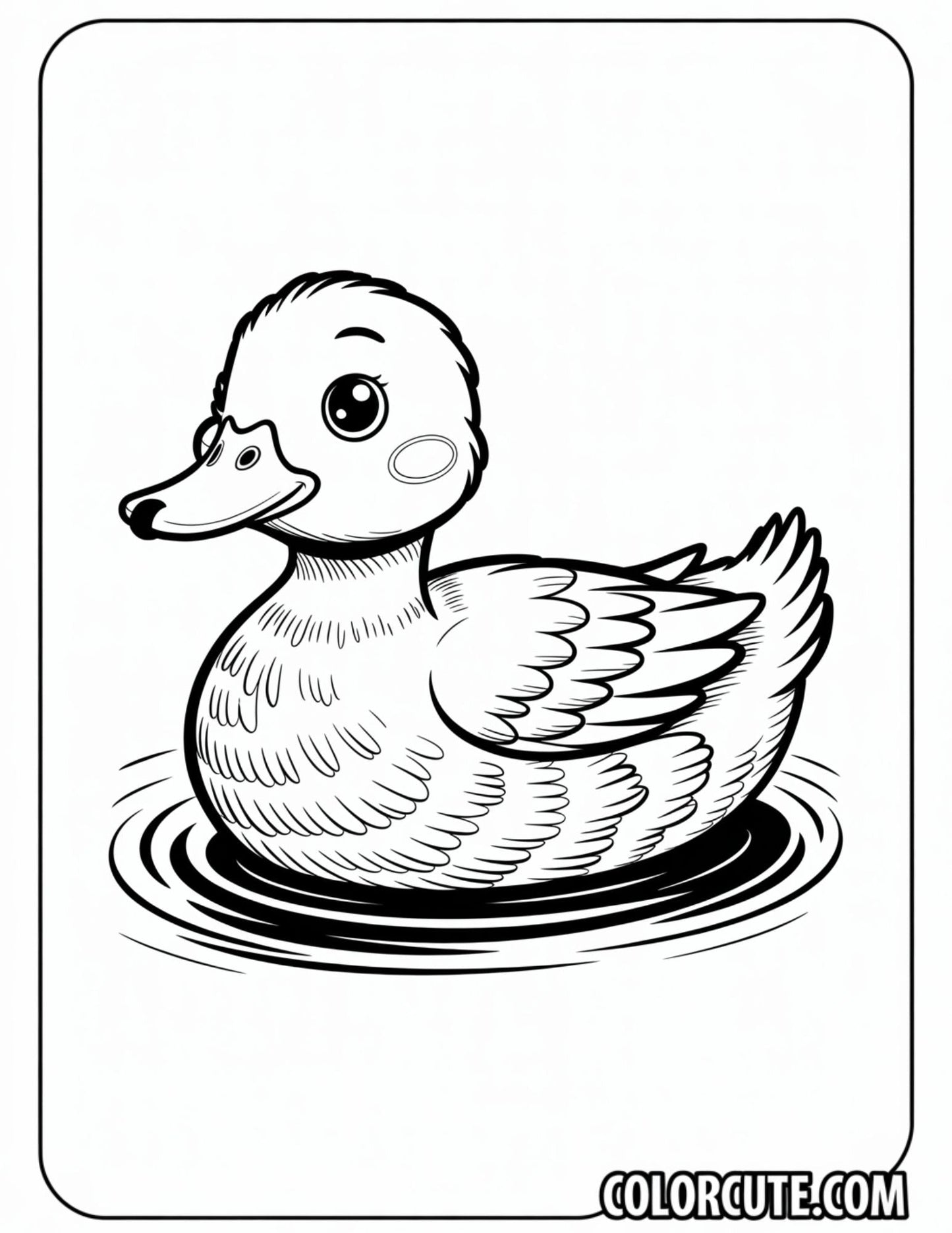 Realistic Duck Coloring Page | Free PDF Printables