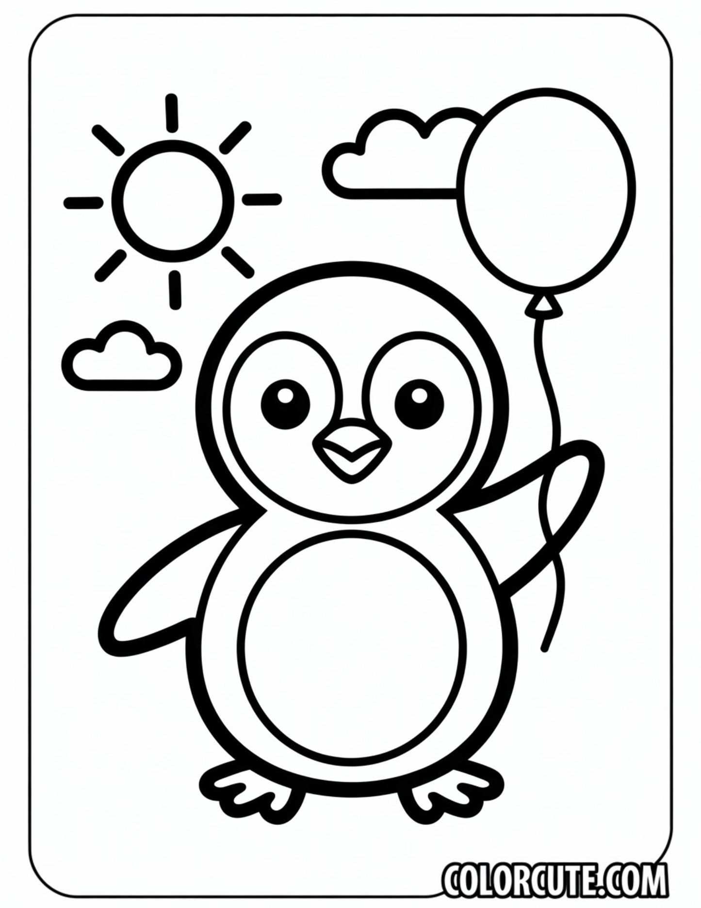 Small Penguin Coloring Page | Free PDF Printables