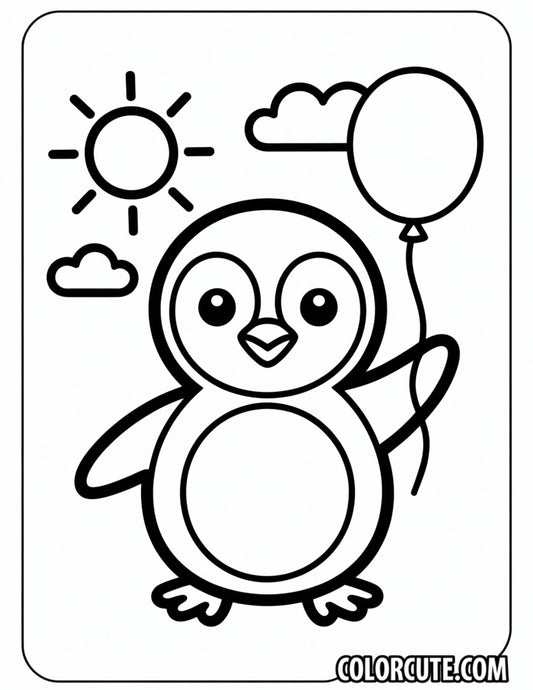 Small Penguin Coloring Page | Free PDF Printables