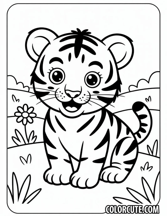 Smiling Tiger Coloring Pages | Free PDF Printables