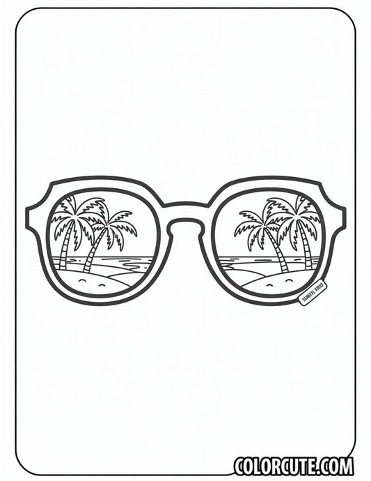 Sunglasses Summer Coloring Pages | Free PDF Printables
