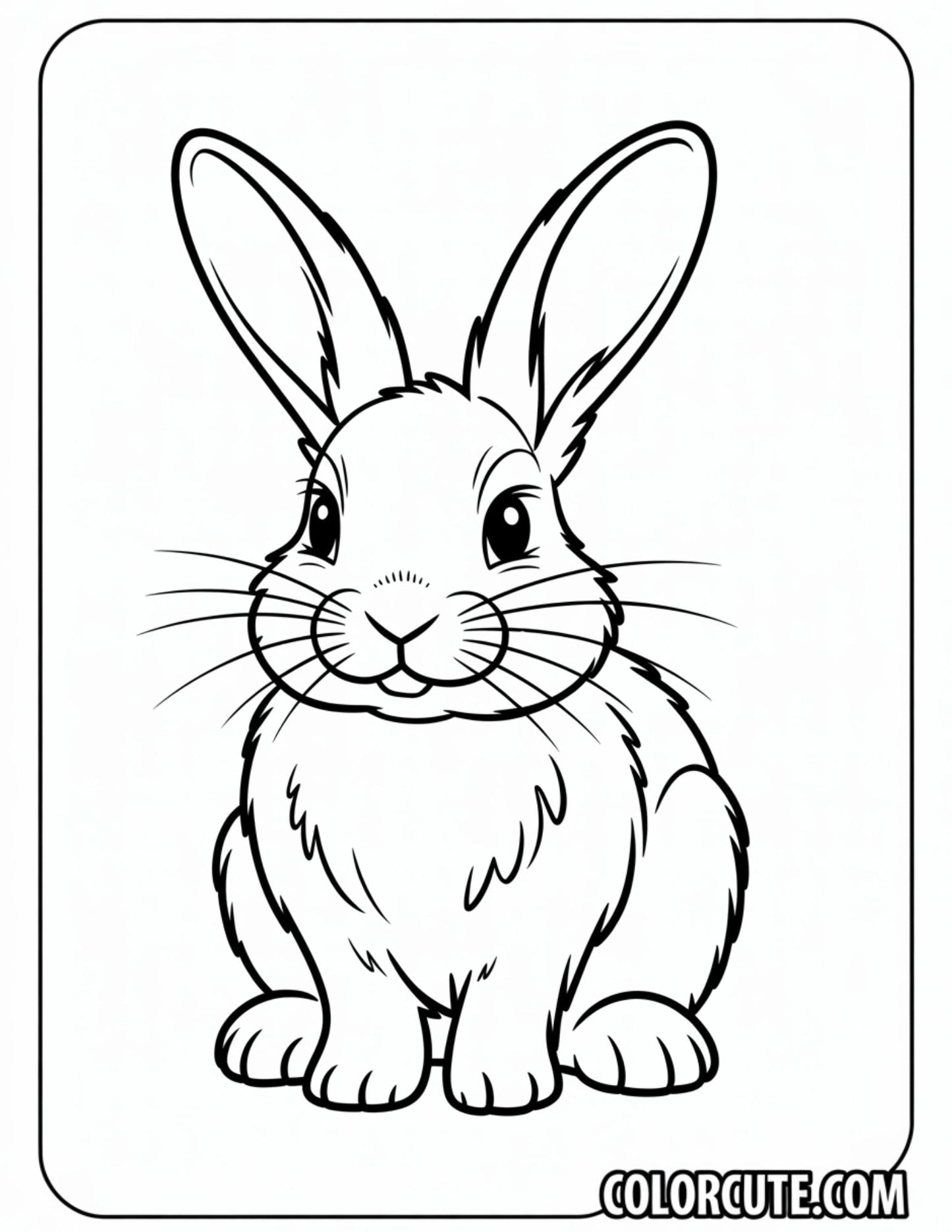 Adult Bunny Coloring Page – Free PDF Printables