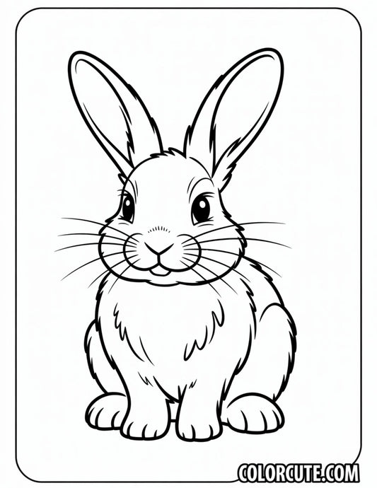 Adult Bunny Coloring Page – Free PDF Printables