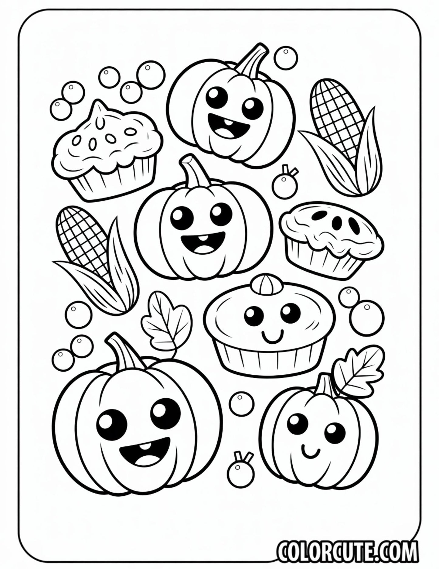 Bold and Easy Thanksgiving Coloring Pages | Free PDF Printables
