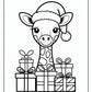 Christmas Giraffe Coloring Pages | Free PDF Printables