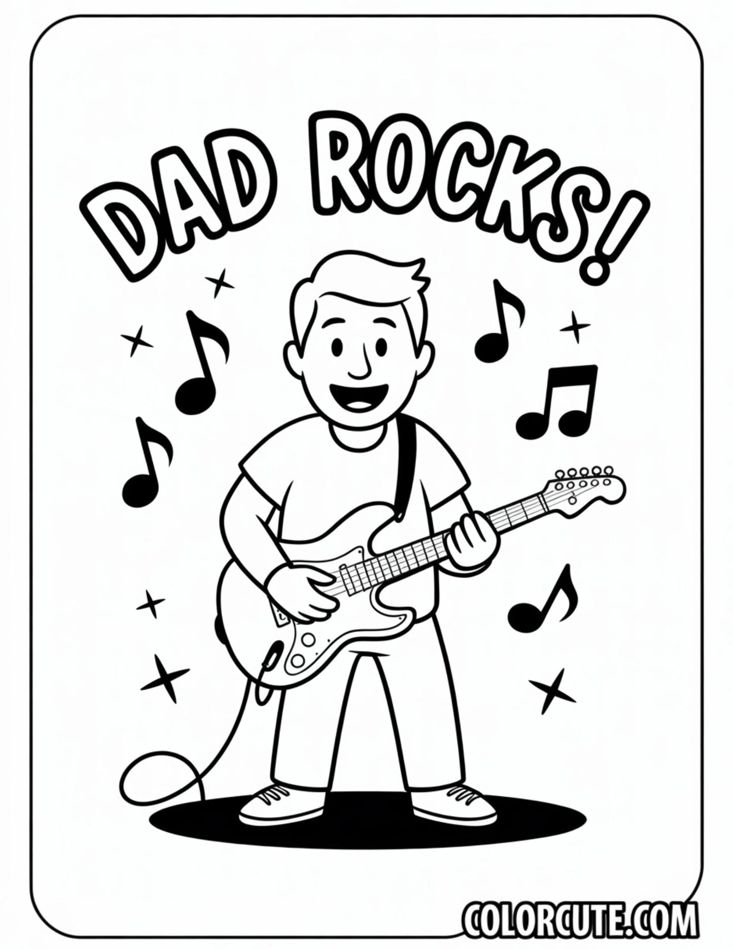 Dad Rocks Coloring Pages | Free PDF Printables