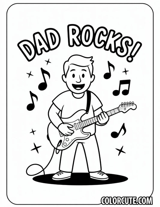 Dad Rocks Coloring Pages | Free PDF Printables