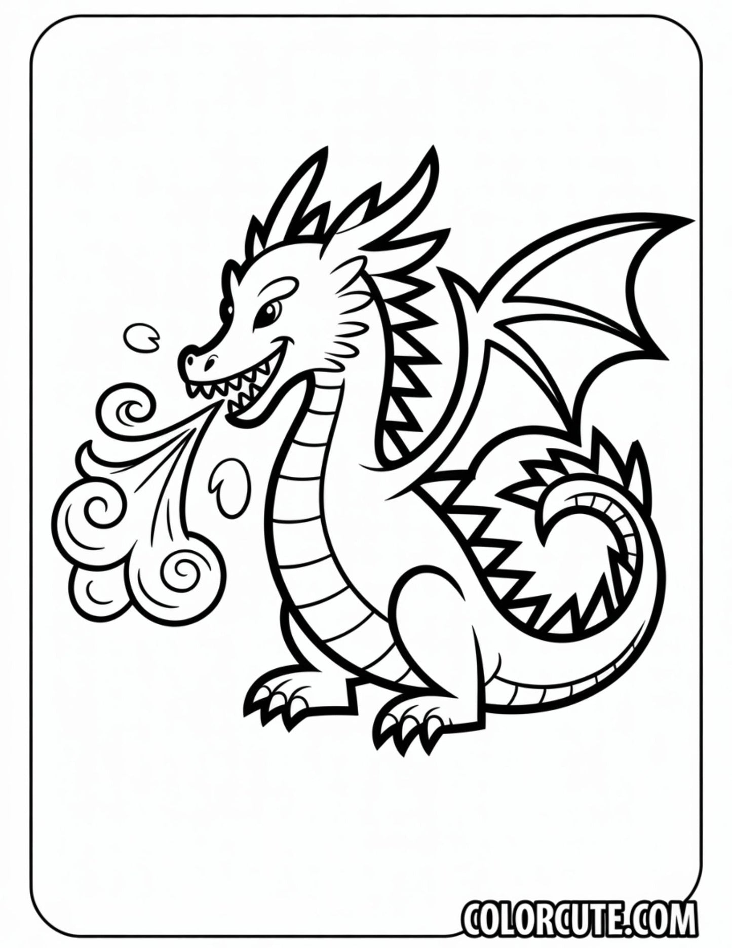 dangerous Dragon Coloring Pages | Free PDF Printables