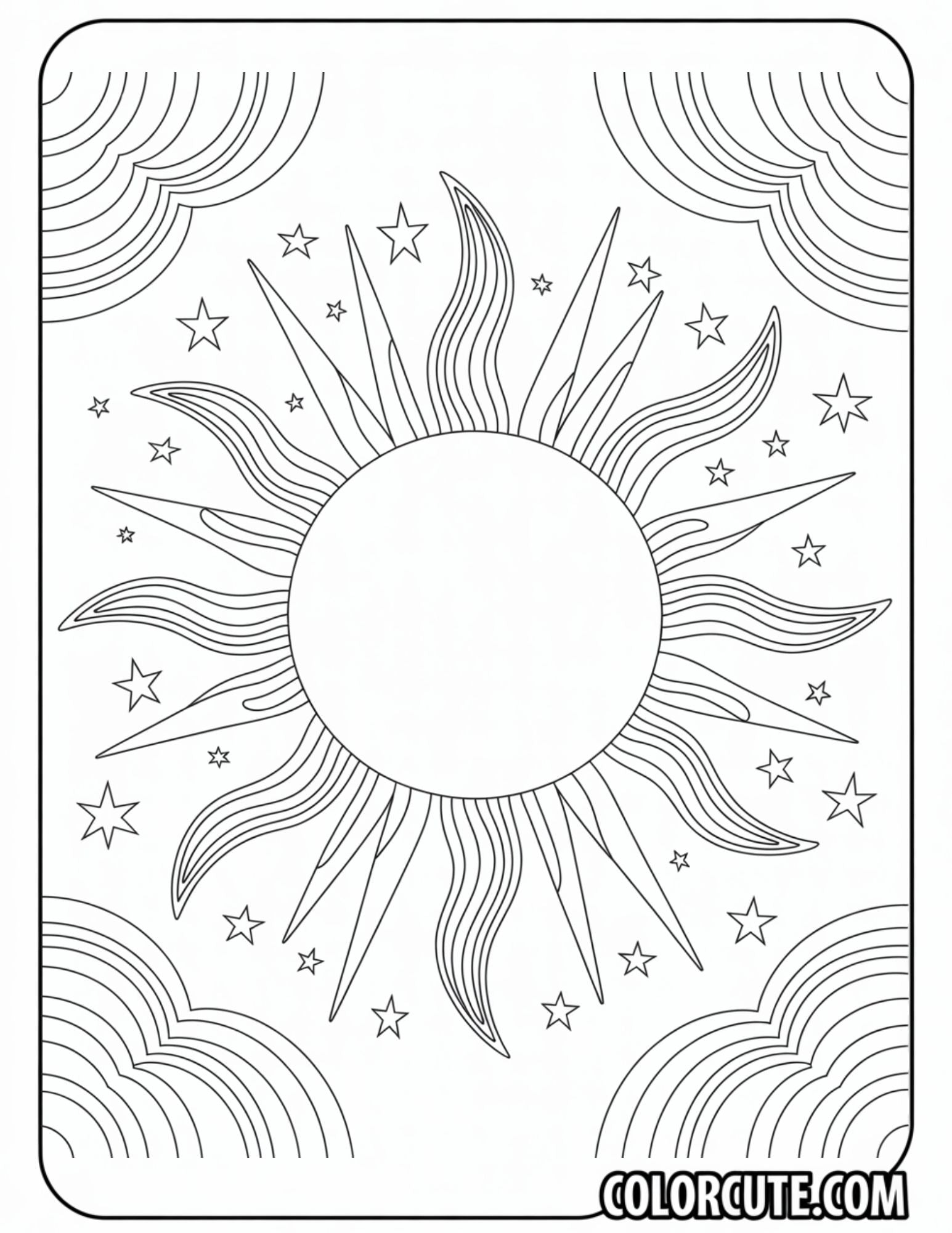 40+ Sun Coloring Pages Free Summer PDF Downloads Color Cute Free