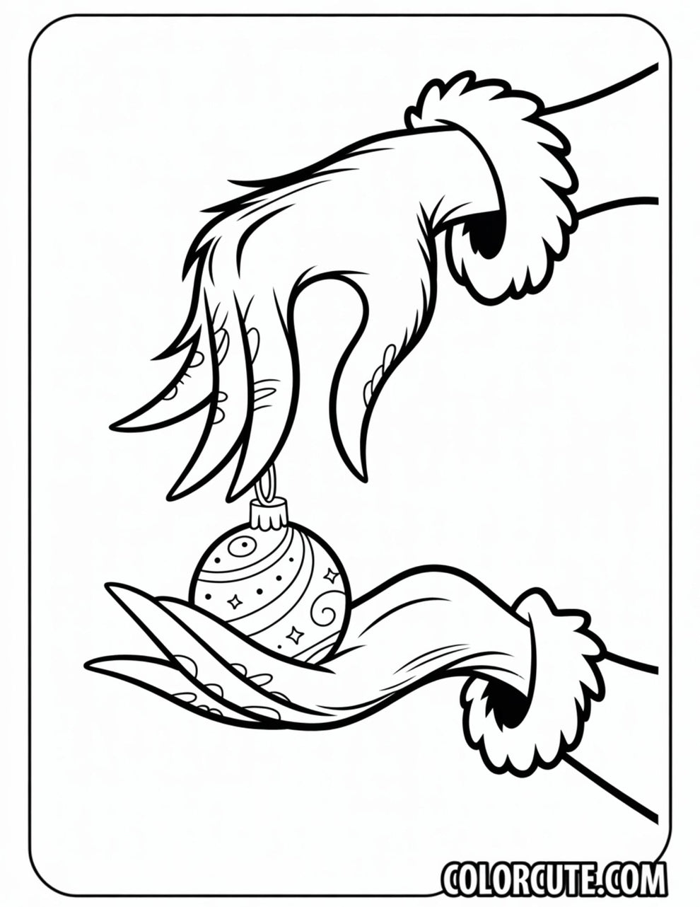 Grinch Hand Coloring Page | Free PDF Printables – Color Cute - Free ...