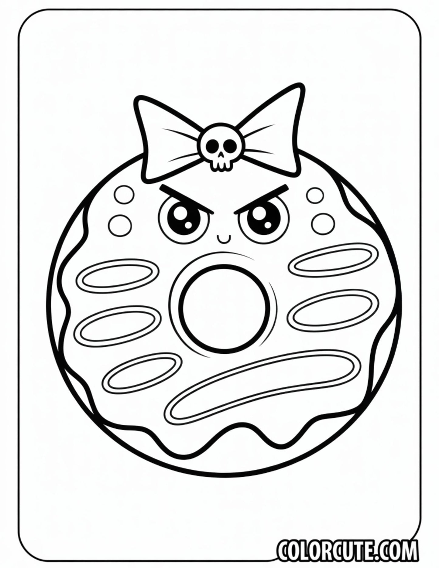 Kuromi Donut Coloring Pages Free Printable