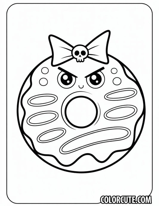 Kuromi Donut Coloring Pages Free Printable