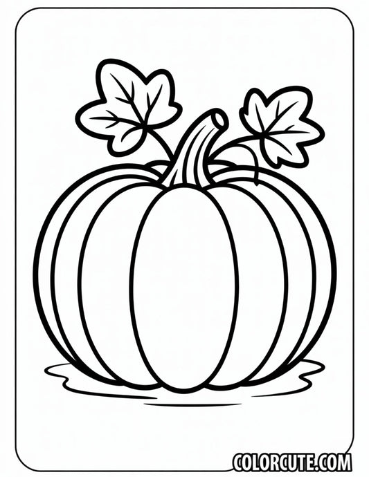 Realistic Pumpkin Coloring Page | Free PDF Printables