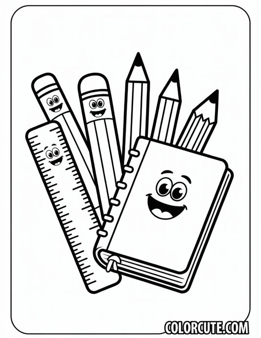 School Supplies Back to School Coloring Pages | Free PDF Printables