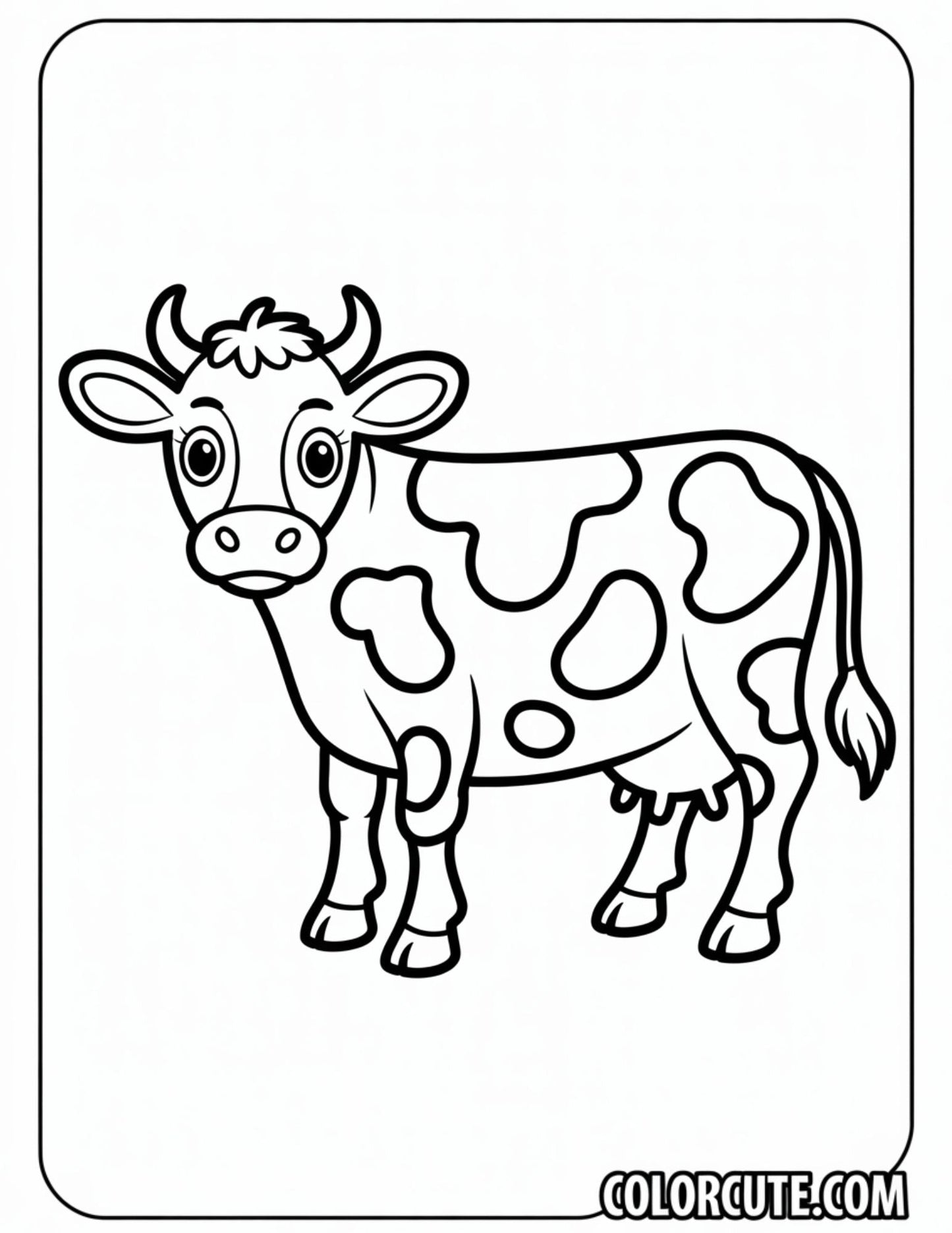 Simple Cow Coloring Pages | Free PDF Printables