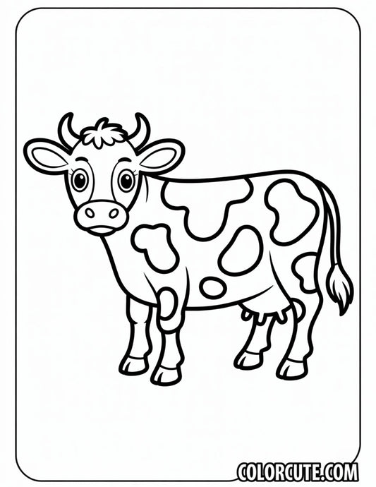 Simple Cow Coloring Pages | Free PDF Printables