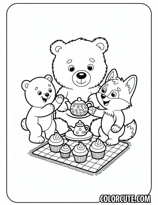 Simple Cozy Friends Coloring Pages | Free PDF Printables