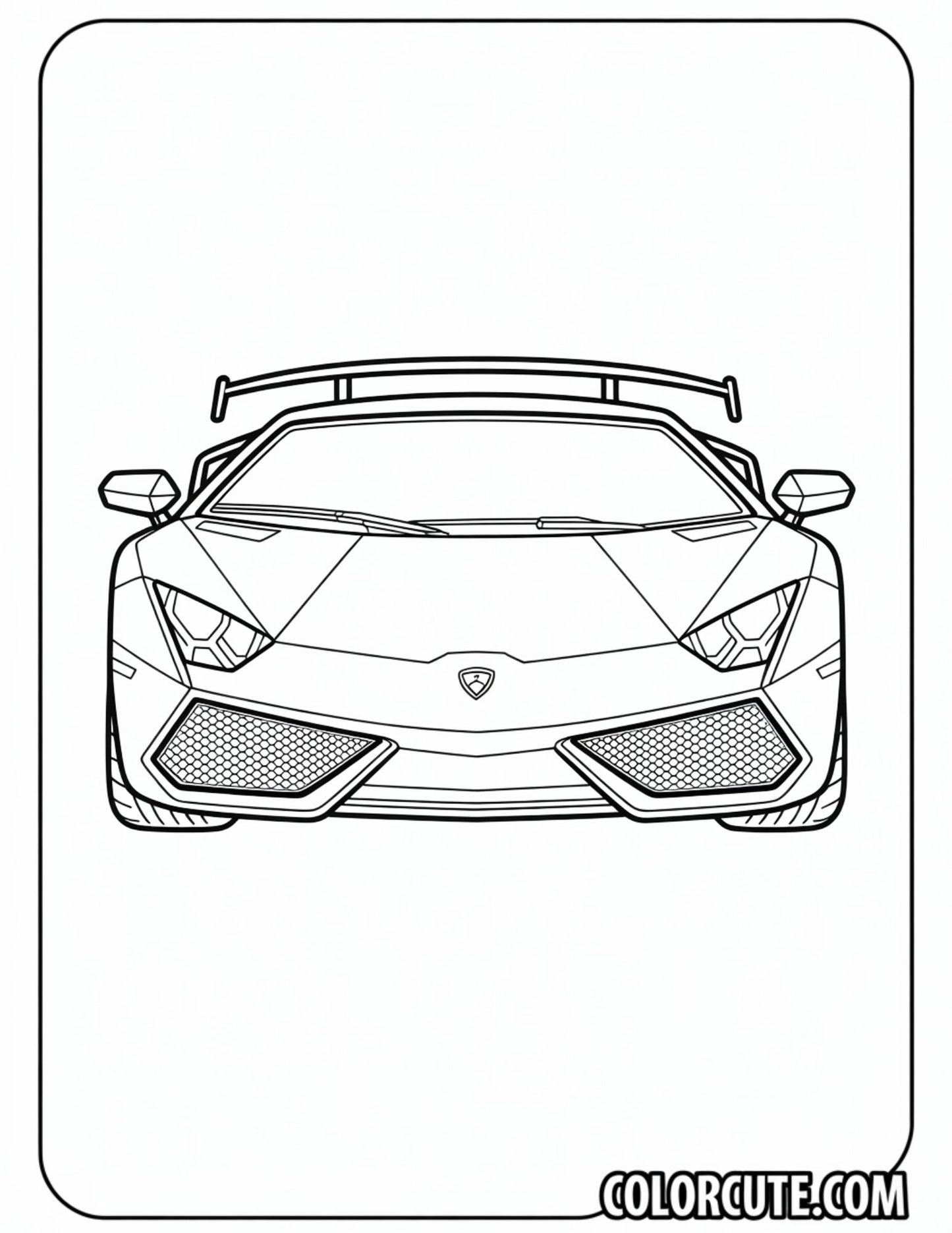 Super Simple Lamborghini Coloring Pages - Free PDF Printables