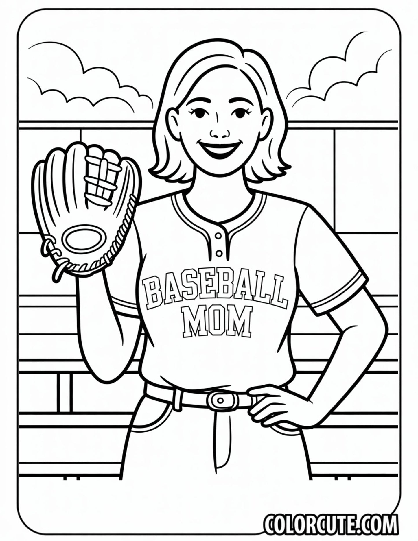 Baseball Mom Coloring Pages | Free PDF Printables