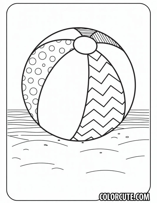 Beach Ball Summer Coloring Pages | Free PDF Printables