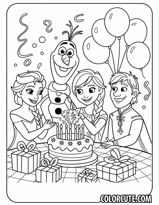 Birthday Frozen Party Coloring Pages | Free PDF Printables