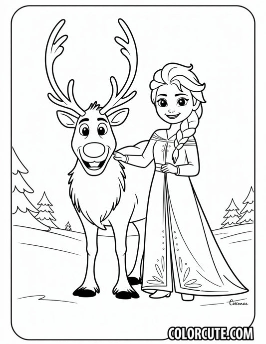 Elsa and Kristoff Coloring Pages | Free PDF Printables