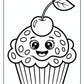 Fun Cherry Cupcake Coloring Pages | Free PDF Printables