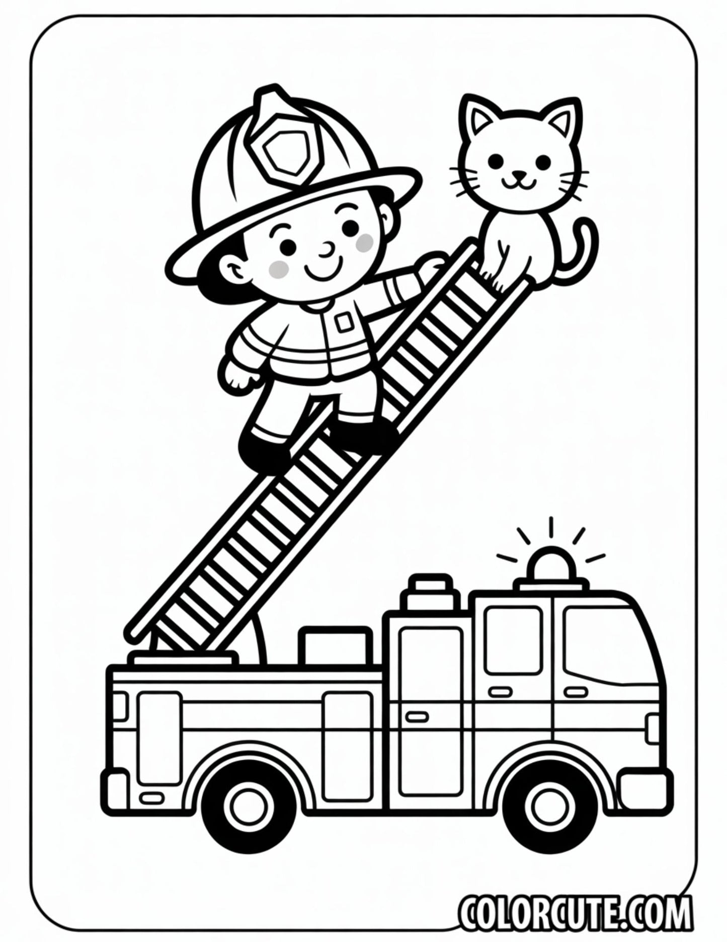 Fun Fire Truck Coloring Pages | Free PDF Printables