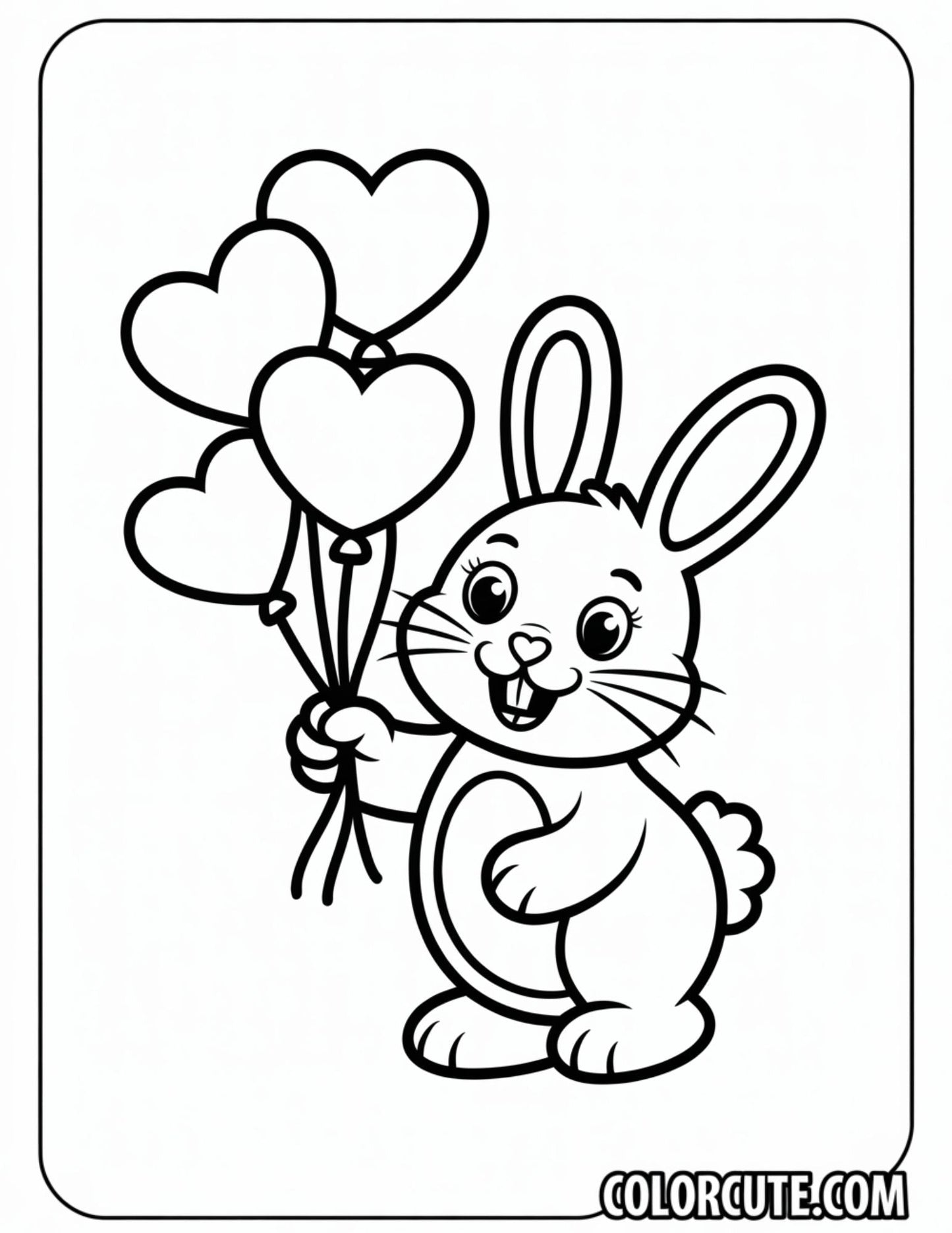 Fun Cute Valentine Bunny Coloring Pages | Free PDF Printables