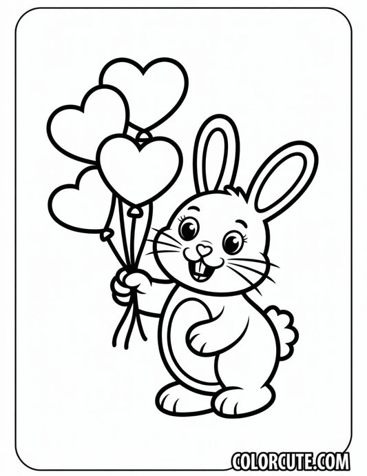 Fun Cute Valentine Bunny Coloring Pages | Free PDF Printables