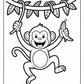 Monkey Banana Coloring | Free PDF Printables