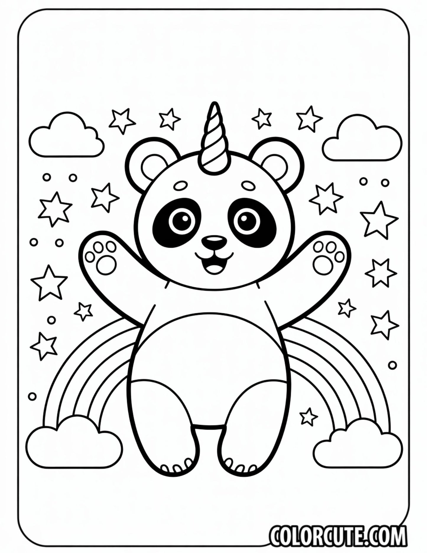 Panda Unicorn Coloring Pages | Free PDF Printables