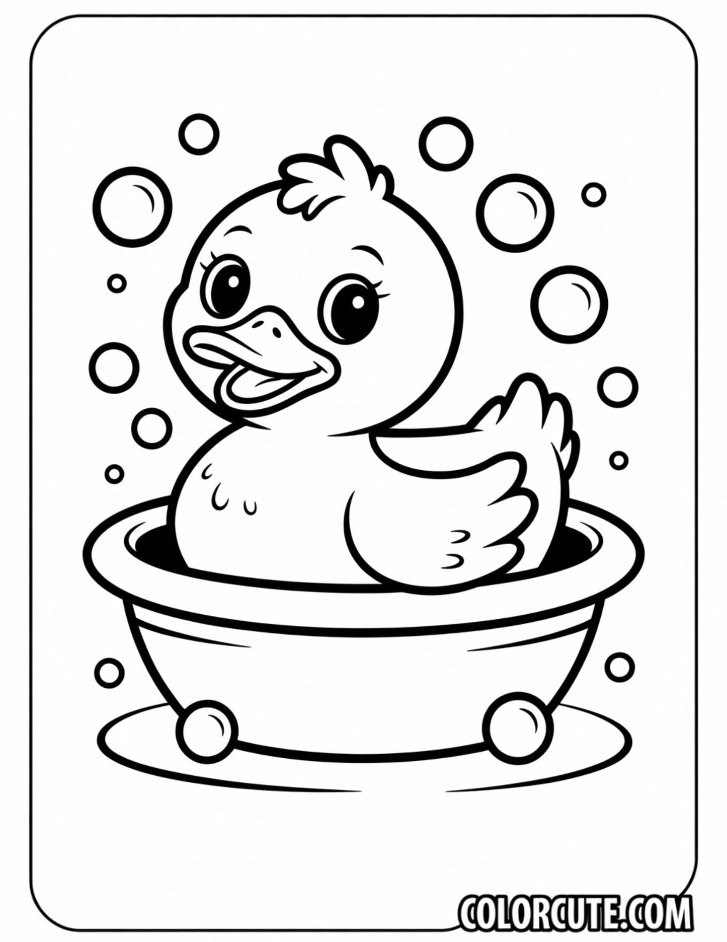 Rubber Duck Coloring Page | Free PDF Printables
