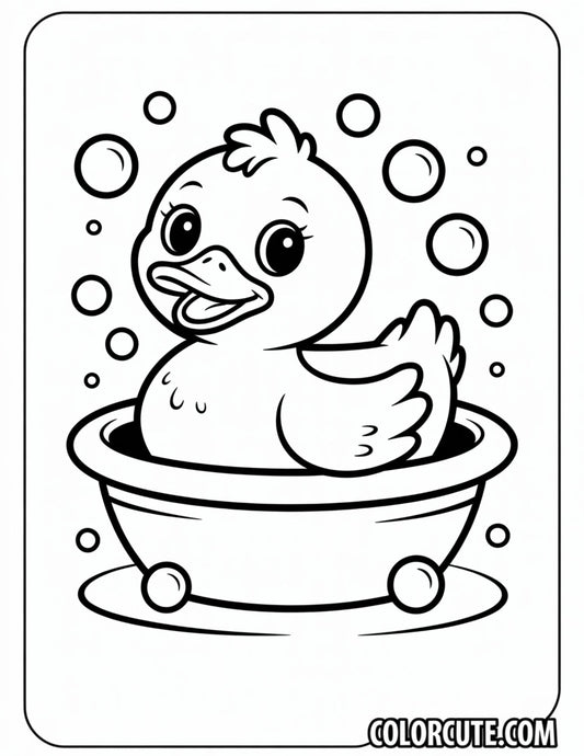 Rubber Duck Coloring Page | Free PDF Printables