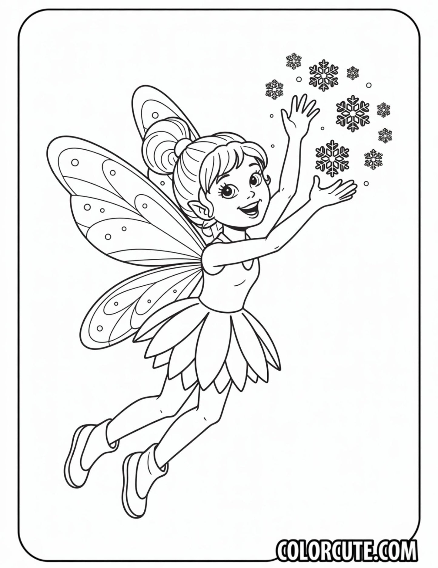 Winter Fairy Coloring Pages | Free PDF Printables